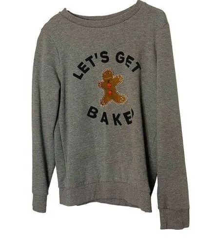 Sweet Claire Ugly Gingerbread Grey Let’s Get Baked Crewneck Sweatshirt Size M