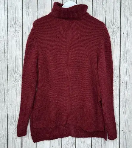 Sweet Romeo Sweater Women’s Size Small Red Abstract Rib Turtleneck Tunic NWOT