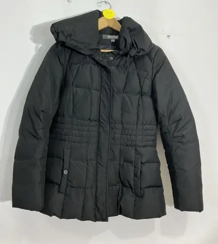 Womans Kenneth Cole Reaction Small Black Duck Down Puffy Winter Coat High Neck