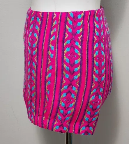 Bethany Mota Magenta Southwestern Embroidered High Rise Shorts Size 12