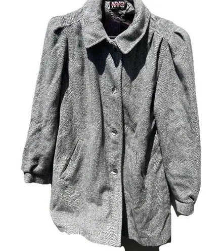 Vintage New York Girl Women's Sz S Full Length Coat USA Made Union Label Gray