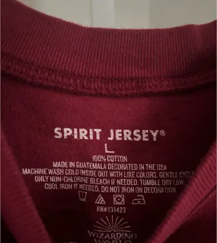 Spirit Jersey Harry Potter Gryffindor House Burgundy Long Sleeve Top Size Large