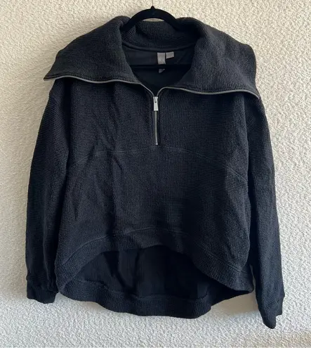 Sweaty Betty Women’s Restful Boucle Half Zip Black Sweatshirt Size 12 / XL