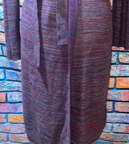 CENY Multicolored Cardigan with Hood & Tie Purple Size L