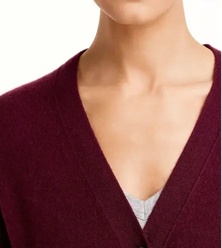 Cashmere Grandfather Cardigan in Burgundy from C by Bloomingdale's Size XS NWT Red