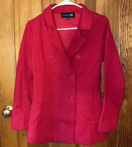 Forever 21 EUC  Red Pea Coat Size Small - Image 1