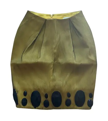 Zac Posen Chartreuse Embellished Pencil Skirt Size 0