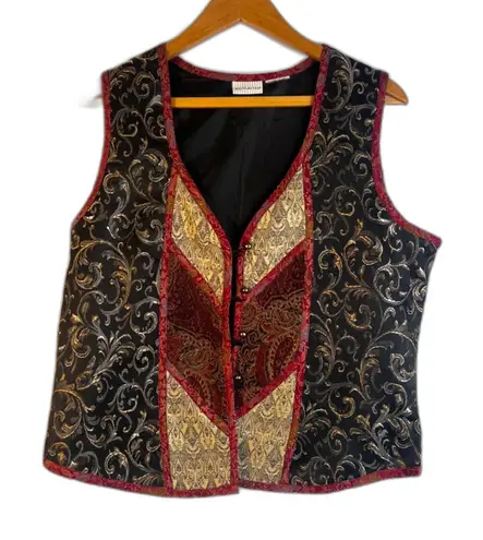 White Stag Brocade Jacquard Mixed Print Vest Western Country Bold Size MD**