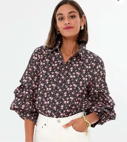 Hyacinth House Ruffle Sleeve Button Down Noah Blouse Size Medium Tuckernuck Pink