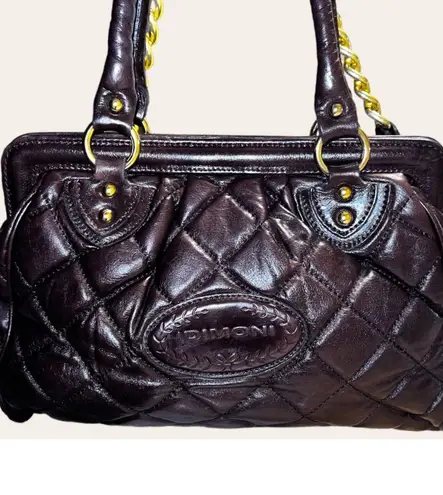 Dimoni Bag Brown Diamond Quilted Leather