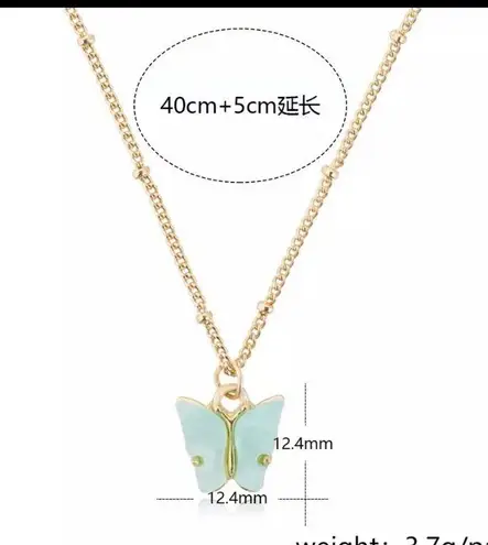 Boutique Gold Color Alloy Necklace Cute Butterfly Pendant Accessories For Girl Adjustable Sweet Style Chain Necklace Jewelry