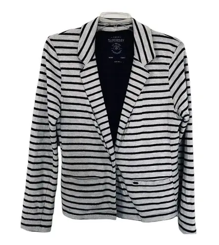Superdry striped nautical ecru navy jersey blazer size Small
