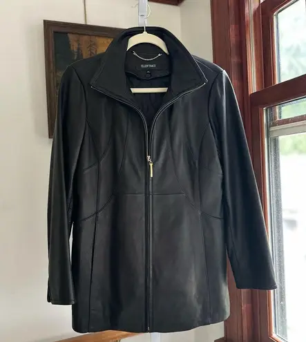 Ellen Tracy 100% genuine Black Leather Jacket lined with pockets