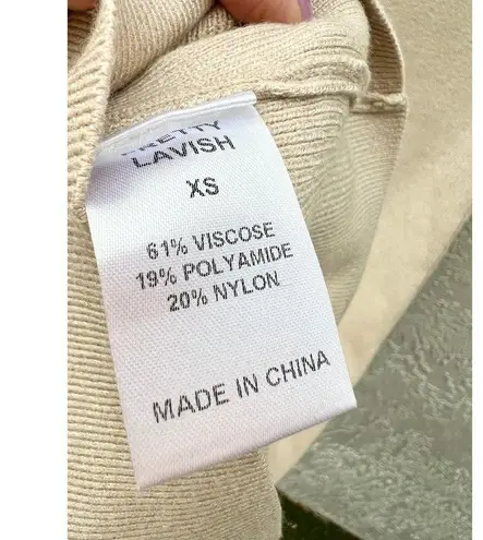 Ever Pretty NWT Pretty Lavish Off Shoulder Soreya Knit Bardot Dress Beige Women's Size XS