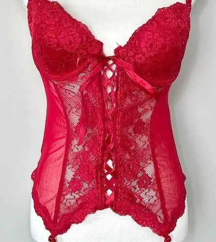 Delicates Vintage red Corset Bustier