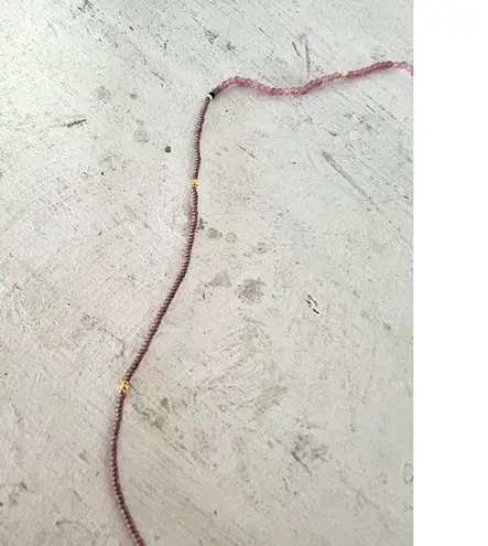 Shashi Aisha Rainbow Purple Crystal Beaded Necklace with Leather Pouch