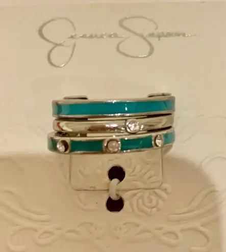 Jessica Simpson Brand New  Silver-tone/turquoise Ring