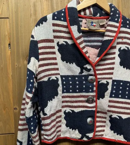 Don’t mess With Texas Dont Mess With Texas Vintage 1980s Cotton Patriotic Buffalo Cardigan