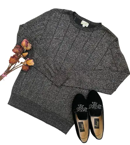 Metallic long sleeve pullover sweatshirt Gray Size M