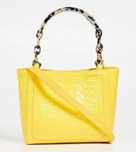 Edie Parker micro patent leather croc-embossed convertible tote shoulder bag