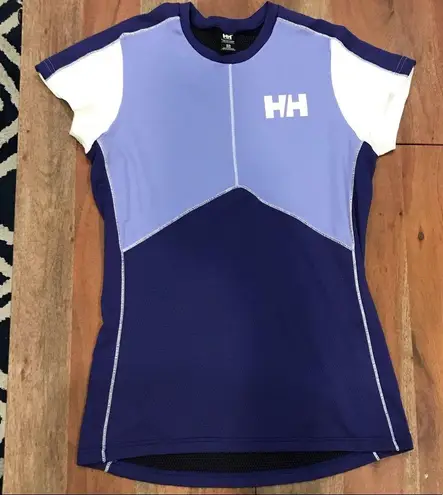 Helly Hansen blue color blocked short sleeve tee t-shirt M athleticwear