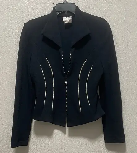 Joseph Ribkoff Vintage Black Stretch Knit Embellished