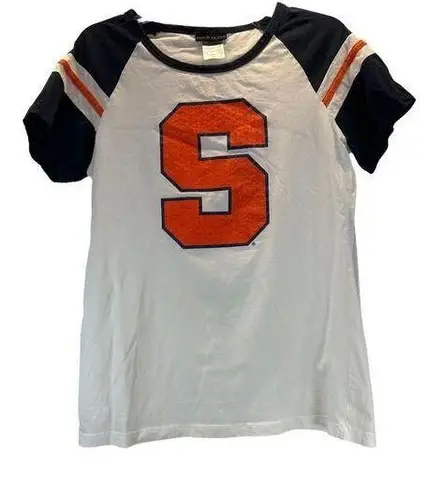 5th & Ocean Syracuse University Orange Sparkly Raglan T-Shirt women sz L
