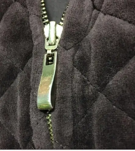 Charter Club quilted chocolate Brown plush velour vest size medium