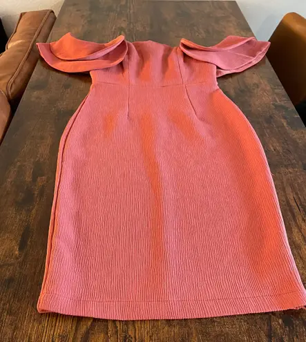 Angel Biba coral off shoulders Dress