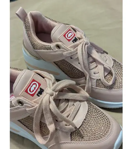 Ecko Unlimited Red Georgina Pink Studded Rhinestone Embellished Sneakers Womens Size 6