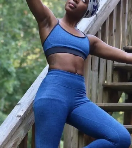 Manduka YOGA crop leggings pants indigo Moroccan blue XSMALL