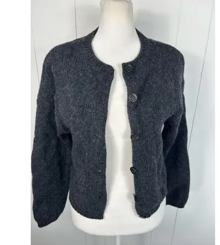 Sisley 100% Wool, Made in Italy cardigan sweater in dark gray size S. *Has flaw*