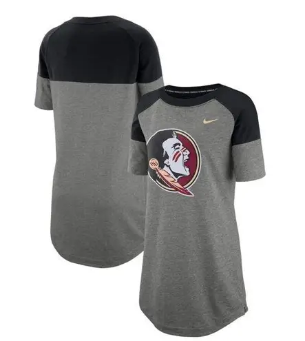 Nike  Gray & Black S/S Shirt Dress FSU Florida State Seminoles - Large -NWT