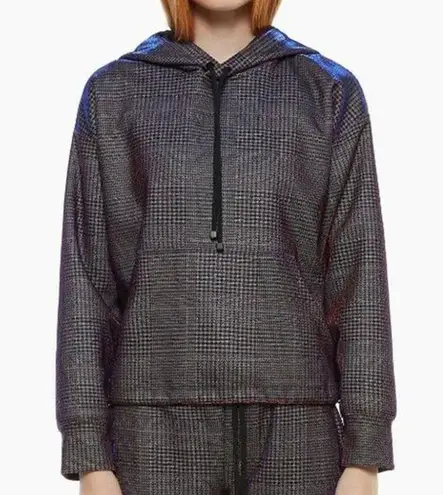 Koral | NWOT | Small | Mantra Impression Holographic Shiny Pink Plaid Hoodie