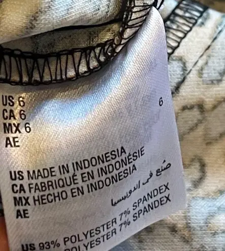 INC International Concepts High Rise Skinny Animal Print Ankle Pants Stretch 6