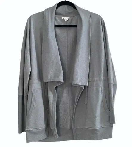 Caslon Cinch Waist Jersey Knit Gray Cardi Size Lg