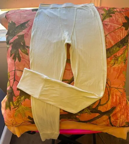 Joah Brown white cotton rib high waisted leggings