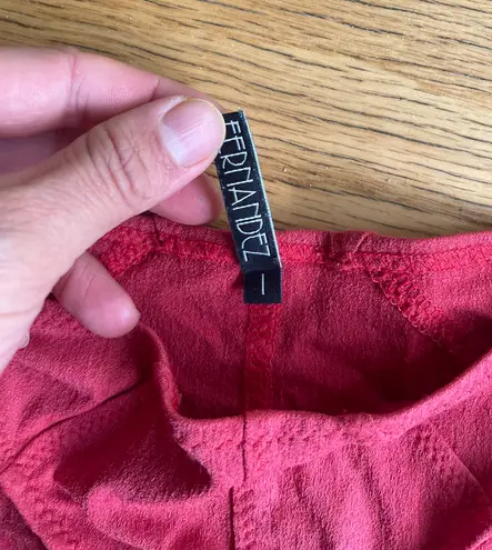 Lisa Marie Fernandez cream and red scuba strapless bikini size 1/XS