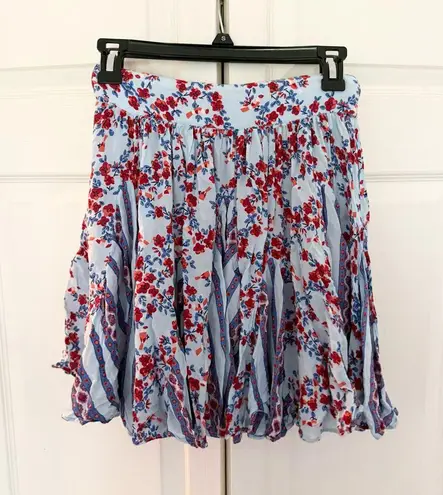 Poupette St. Barth Mini Skirt Lisa Panelled Blue Kookoo Bird Small/Medium