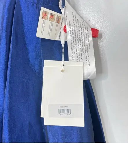 Mac Duggal 12225 Sapphire Front Slit Square Neck Ballgown With Train, Size 6