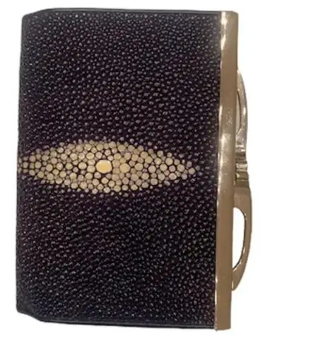 NWOT River wallet genuine stingray skin Black