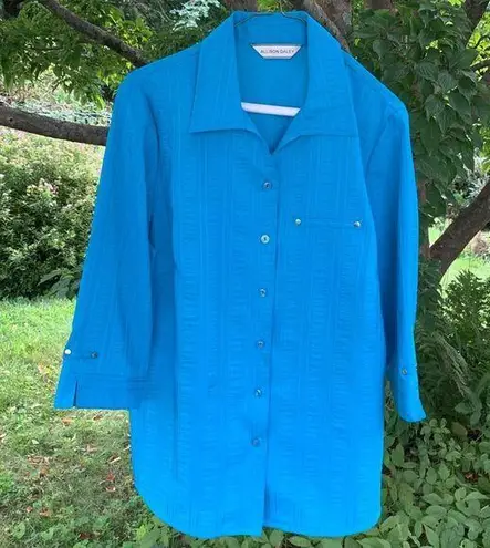 Allison Daley turquoise button down shirt XL