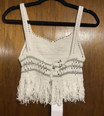 MISA Los Angeles Crochet Fringe Top