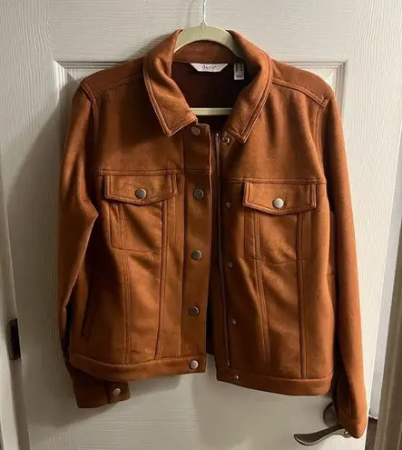 nwt Jacket suede like d&co adaptive zipper size small Tan