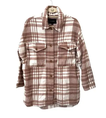 Banana Republic  Oversized Plaid Shirt Jacket Sz Medium Petite