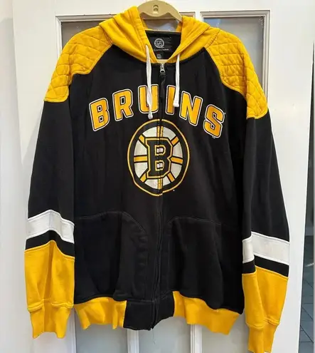 NHL Licensed by Carl Banks Boston Bruins Full Zip Hoodie Sweatshirt Size 2XL Black