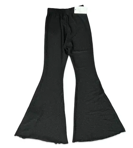 Sleeper Black Sparkle Glitter High Waist Stretchy Wide Flare Pants sz XS NEW Tag