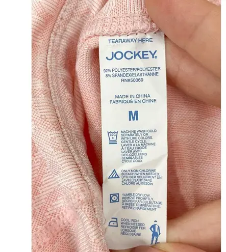 NEW Jockey Pink Cheetah Leopard Jacquard Print Pocket Leggings 7/8 length Medium