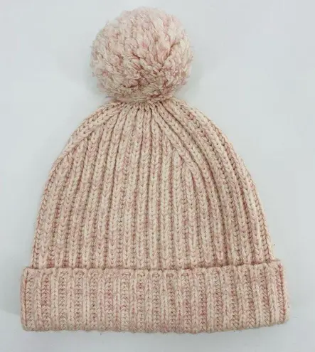 J.Crew  Wool Blush Pink/White Pom Pom Beanie OS