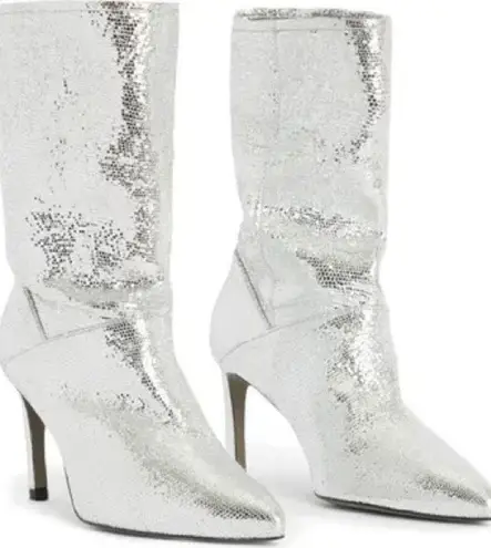 ALLSAINTS NEW! NWT ALL SAINTS Orlana Womens Metallic Pointed Toe Mid-Calf Boots size 6